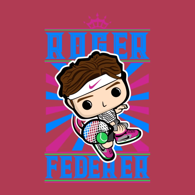 Roger Federer Cartoon Character Pin