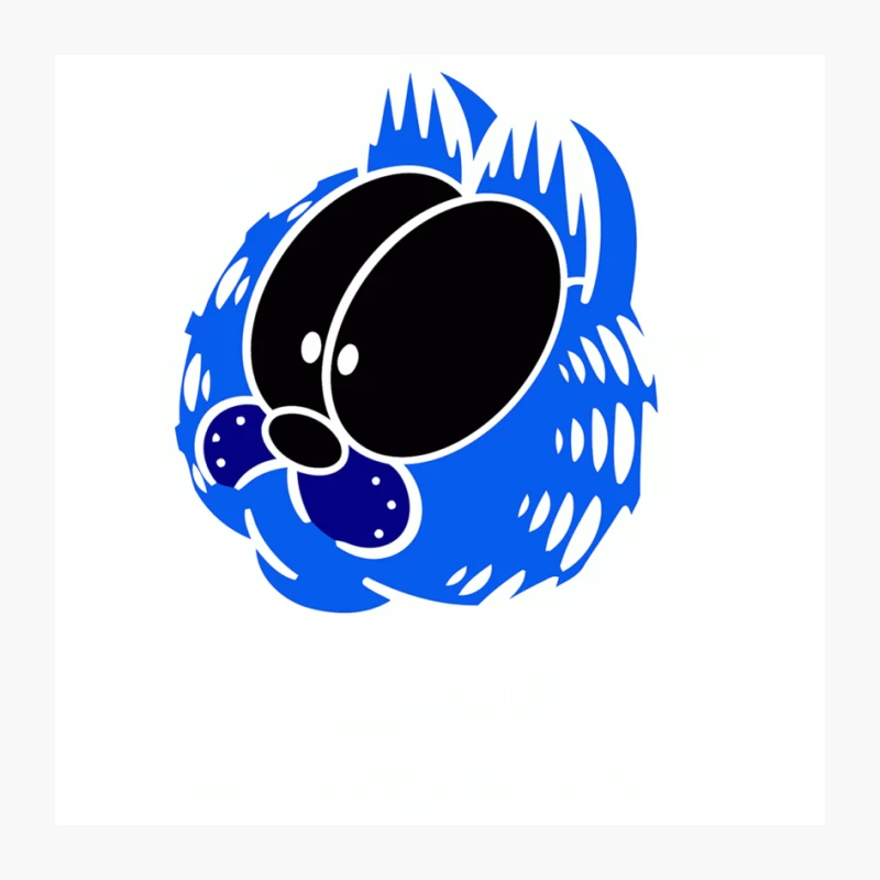 Cute Blue Cartoon Character with Big Eyes Pin
