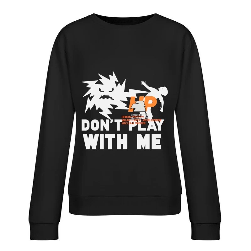 Grafik mit Blitz und Schriftzug Damen Pullover Sweatshirt