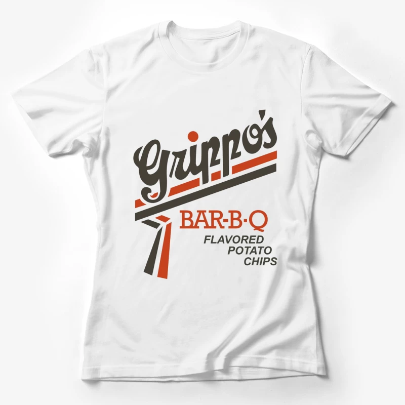 Vintage Grippo's BBQ Potato Chips Logo Design Female T-Shirt