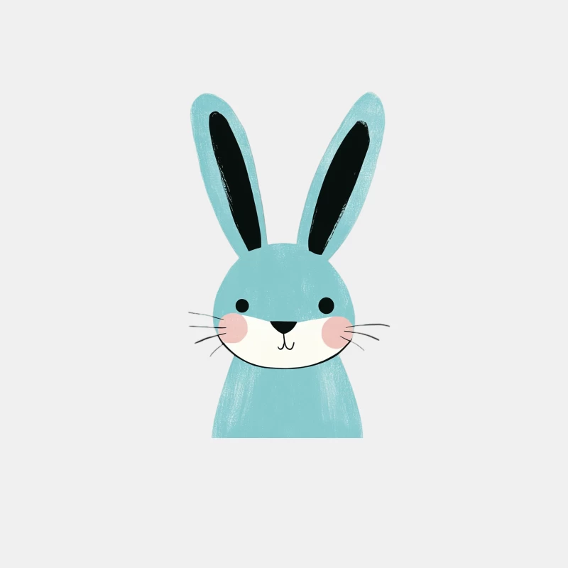 Cute Minimal Blue Bunny Illustration for Children Male Tank Top