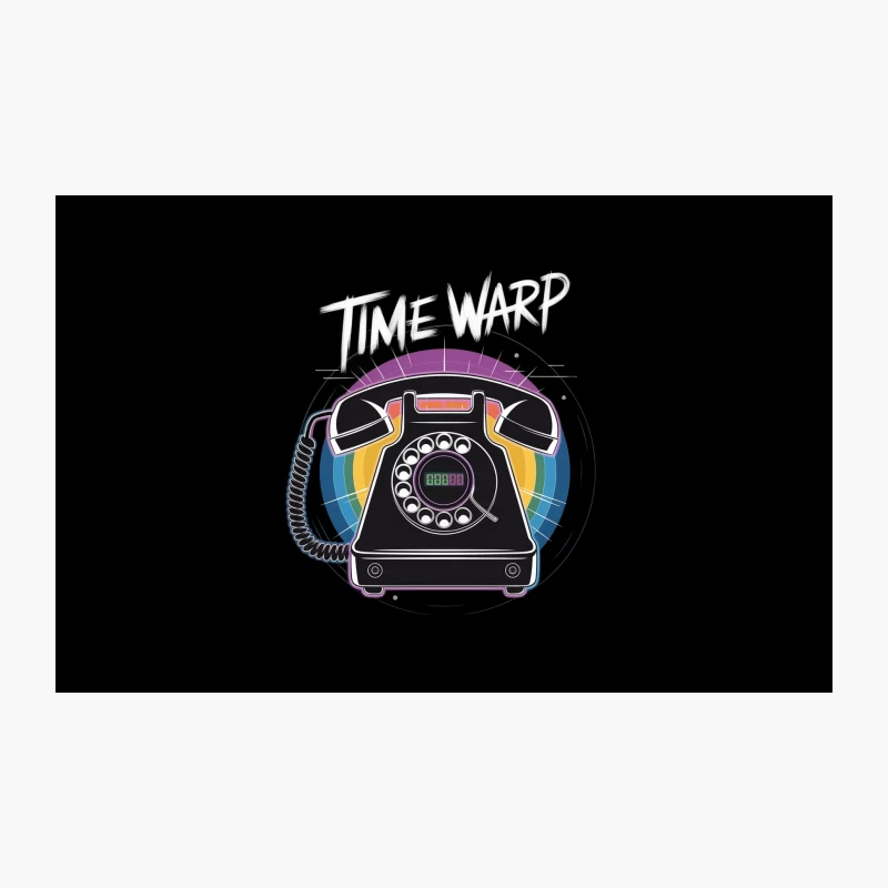 Retro Rotary Phone with Rainbow Time Warp Design Travel Mug
