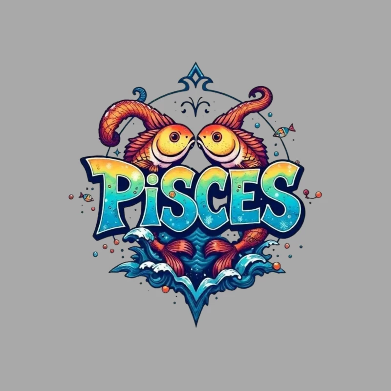 Pisces Zodiac Sign Illustration Male Pullover Hoodie