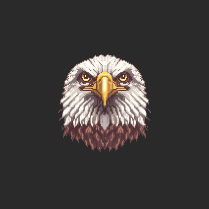 Fierce Pixel Art Bald Eagle: Patriotic Digital Animal Portrait Baseball Cap
