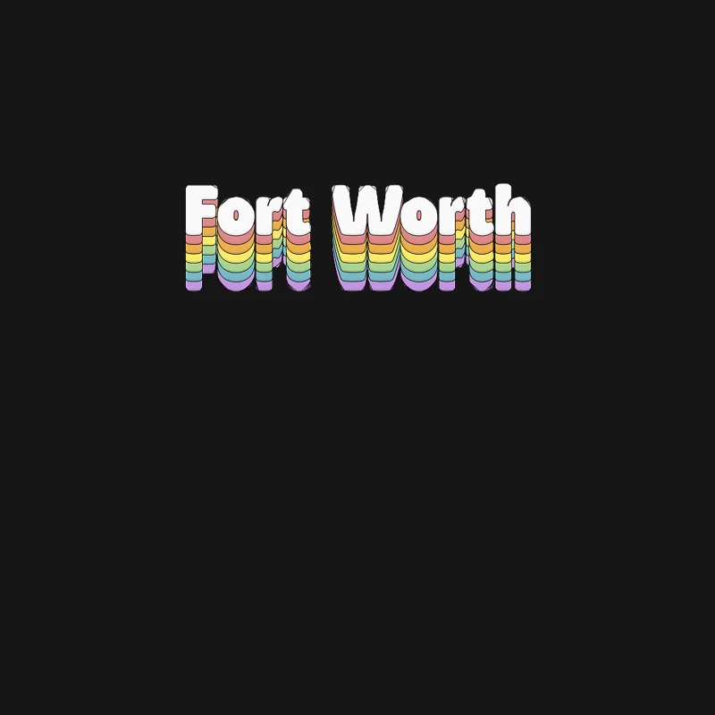 Fort Worth  Retro Typography Design Desk Mat