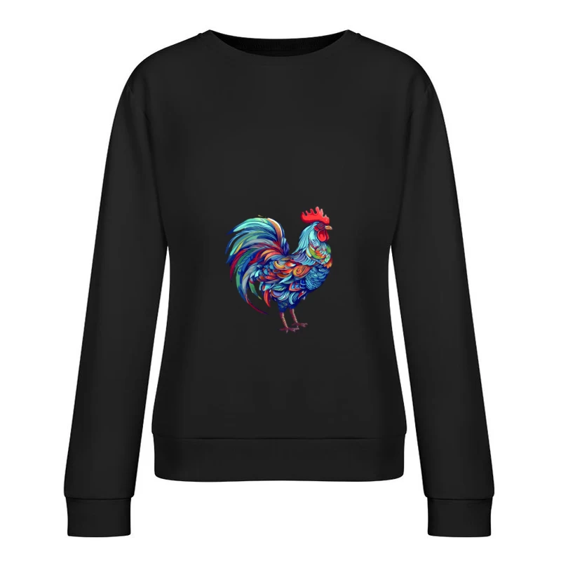 Bunter Hahn Kunstwerk Damen Pullover Sweatshirt