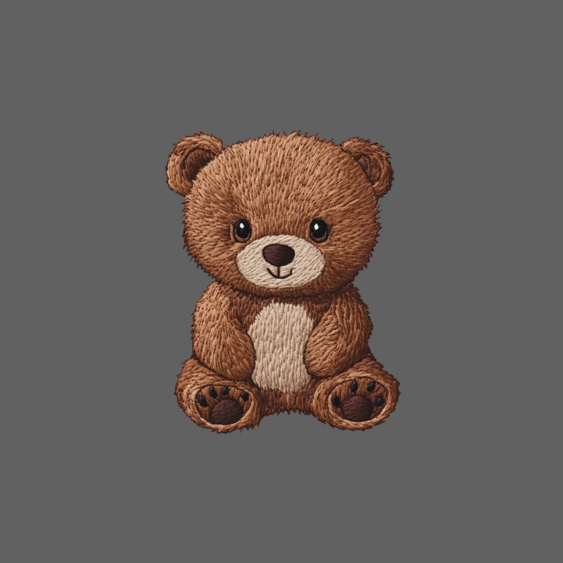 Adorable Brown Embroidered Teddy Bear Plush Toy Male Tank Top