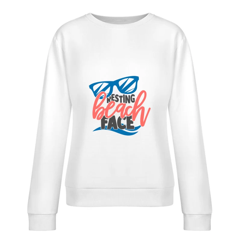 Resting Beach Face Design mit Sonnenbrille Damen Pullover Sweatshirt