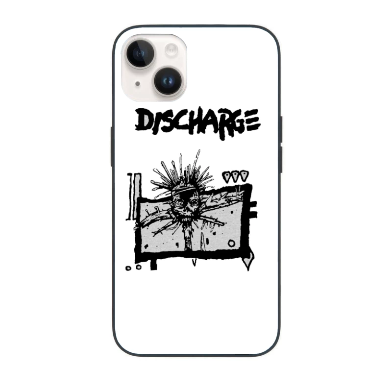 Discharge Punk Band Skull Logo Artwork iPhone Case