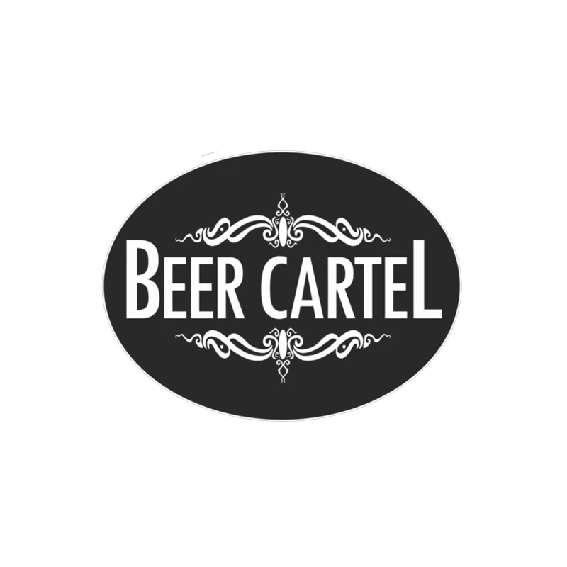 Elegant Black and White Beer Cartel Logo with Ornamental Frame Desk Mat