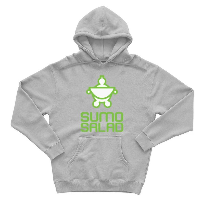 Green Minimalist Sumo Salad Restaurant Logo Male Pullover Hoodie