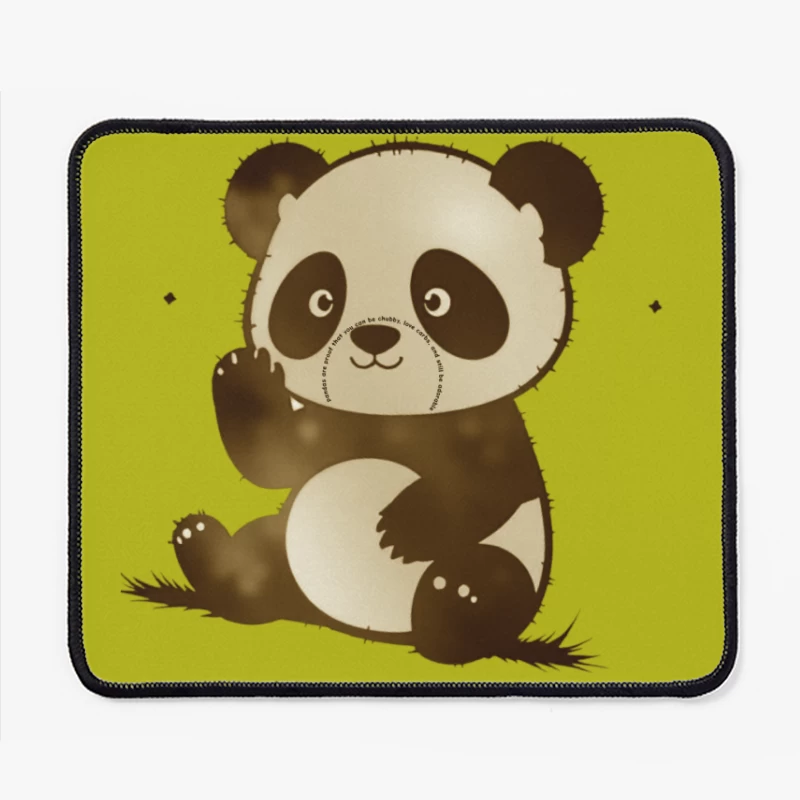 Cute Cartoon Panda Bear Illustration Mouse Pad