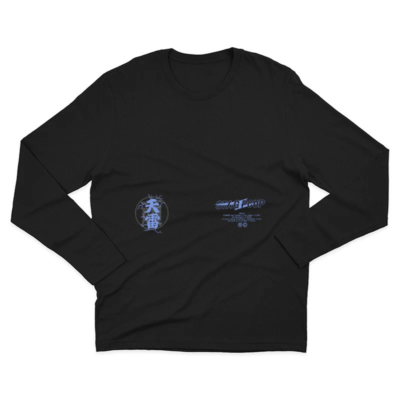 Stag Coup Design mit japanischem Schriftzeichen Herren Langarm T-Shirt