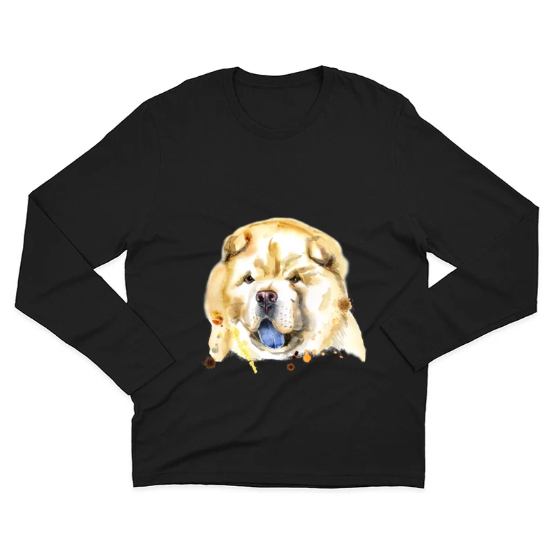 Portrait artistique de chien au pelage doré Homme Manches Longues T-Shirt