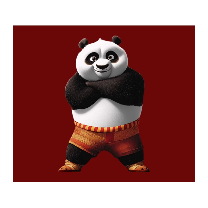 Kung Fu Panda: Animated Character in Martial Arts Pose Tapestry