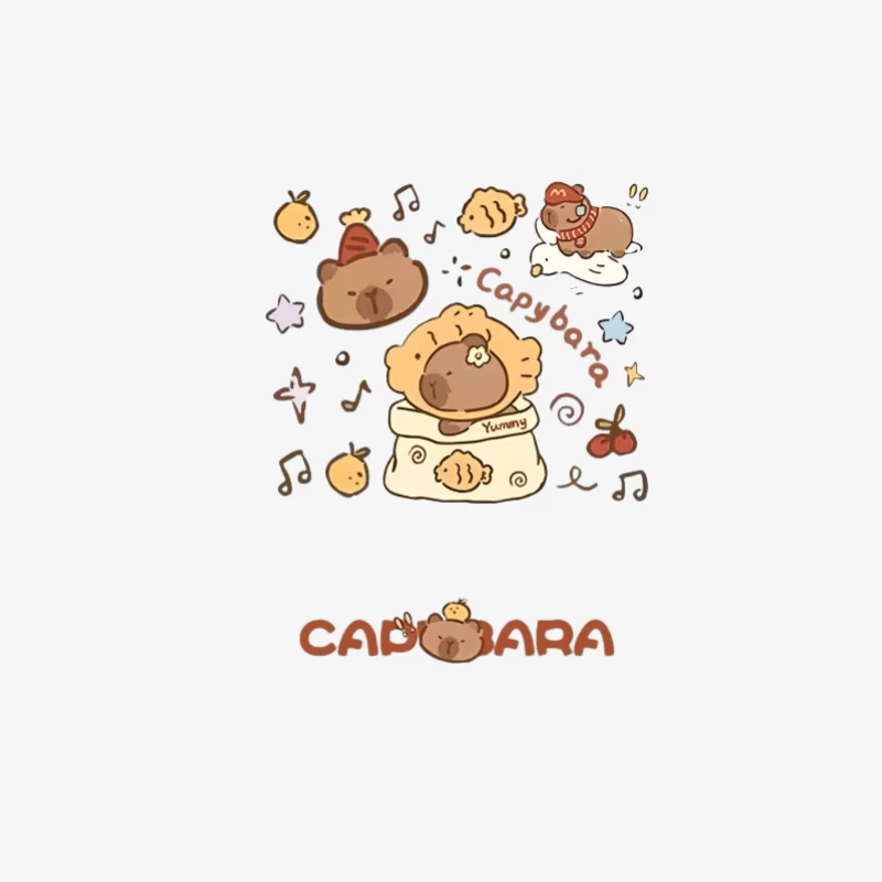 Illustrations mignonnes de capybara Homme Manches Longues T-Shirt