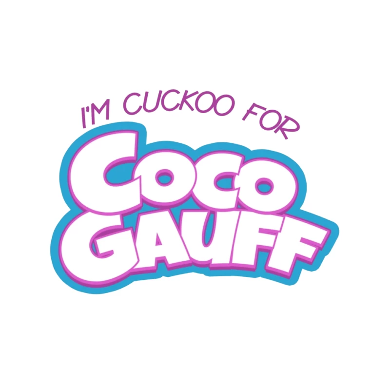 Stylized "I'm Cuckoo for Coco Gauff" Tennis Fan Text Logo Pin