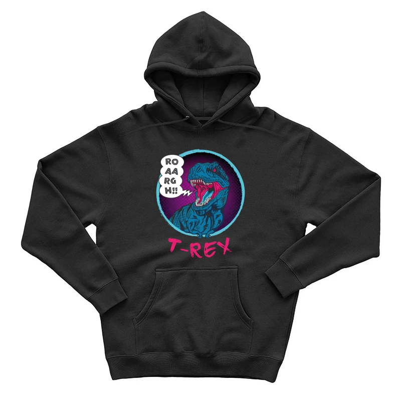 Neon T-Rex Power Male Pullover Hoodie