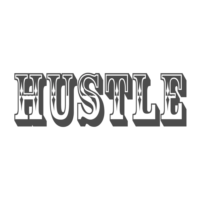 Bold Typography Design of the Word "Hustle" Travel Mug