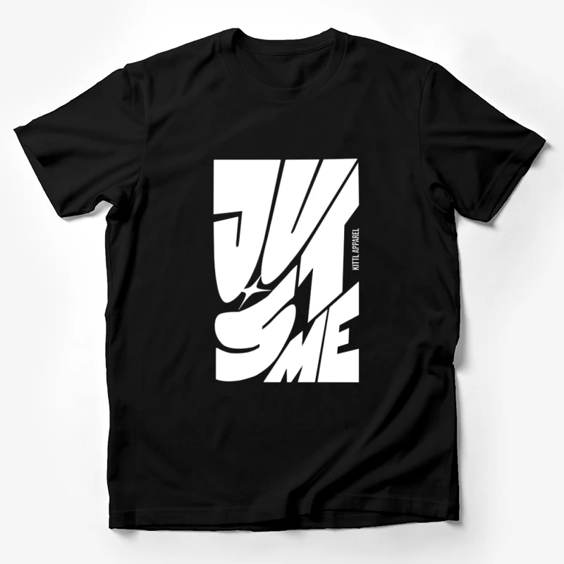 Design Typographique Dynamique en Noir et Blanc Homme T-Shirt