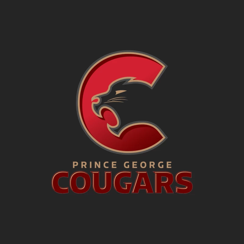 Prince George Cougars Hockey Team Logo Design Female Pullover Sweatshirt