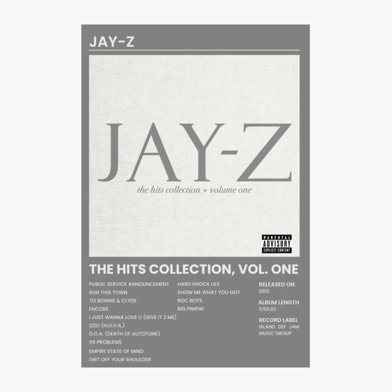 Jay-Z's The Hits Collection Volume One Album Cover Cotton Tote Bag