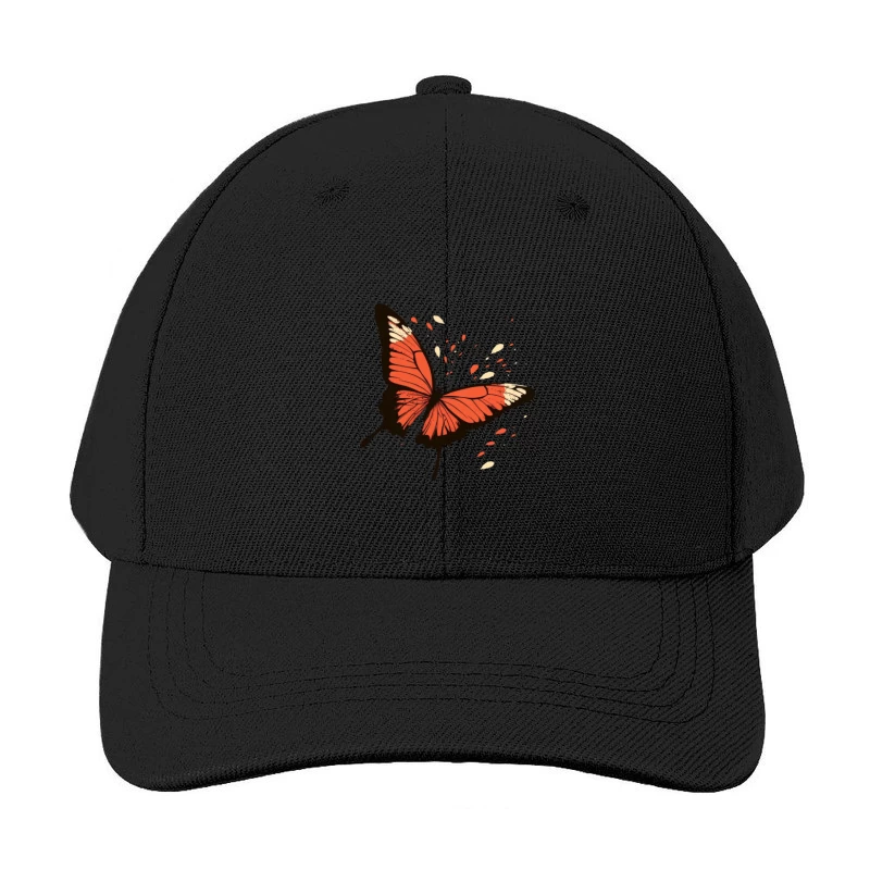 Artistic Orange Butterfly Illustration Baseball Cap