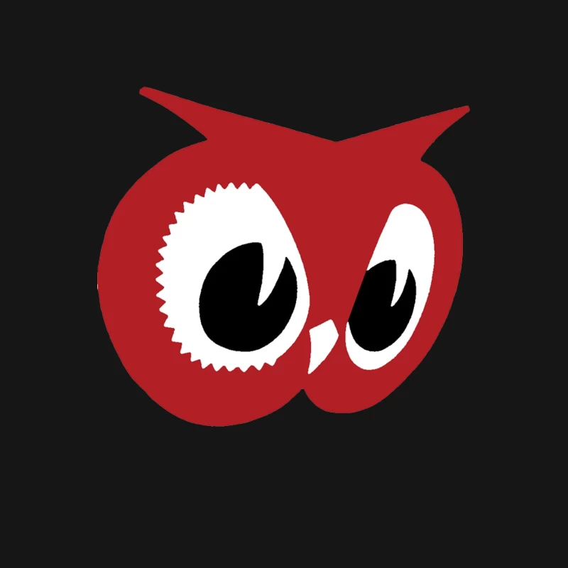 Red Owl Minimalist Logo Design Male T-Shirt