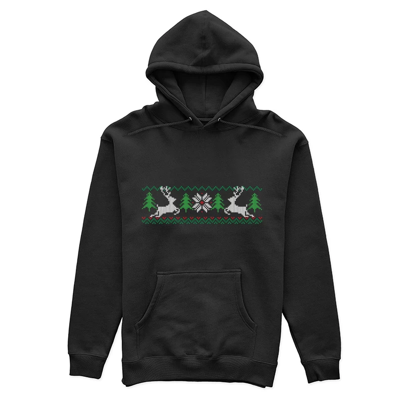 Pull de Noël avec rennes et sapins Femme Sweat à capuche