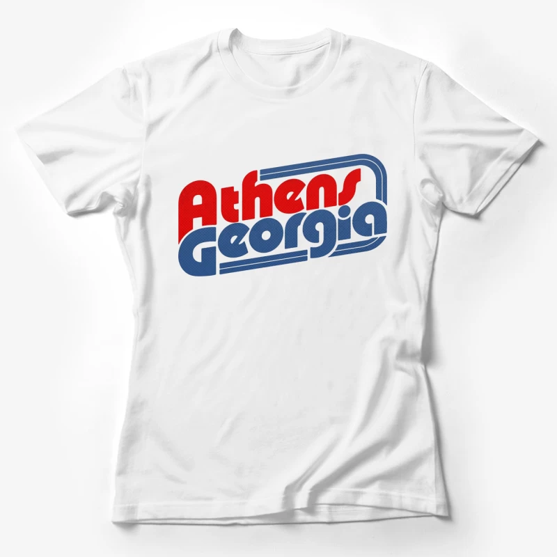 Retro Typography Design for Athens, Georgia Female T-Shirt