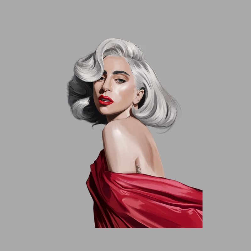 Glamorous Blonde in Red: A Striking Fashion Portrait Female Pullover Hoodie