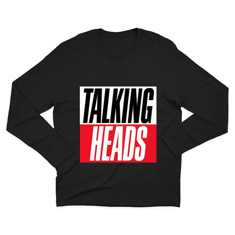 Talking Heads Classic Band Logo Design in Black and Red Typography Male Long Sleeve T-Shirt