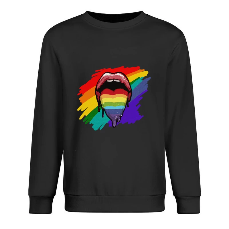 Regenbogenlippen Kunst Herren Pullover Sweatshirt