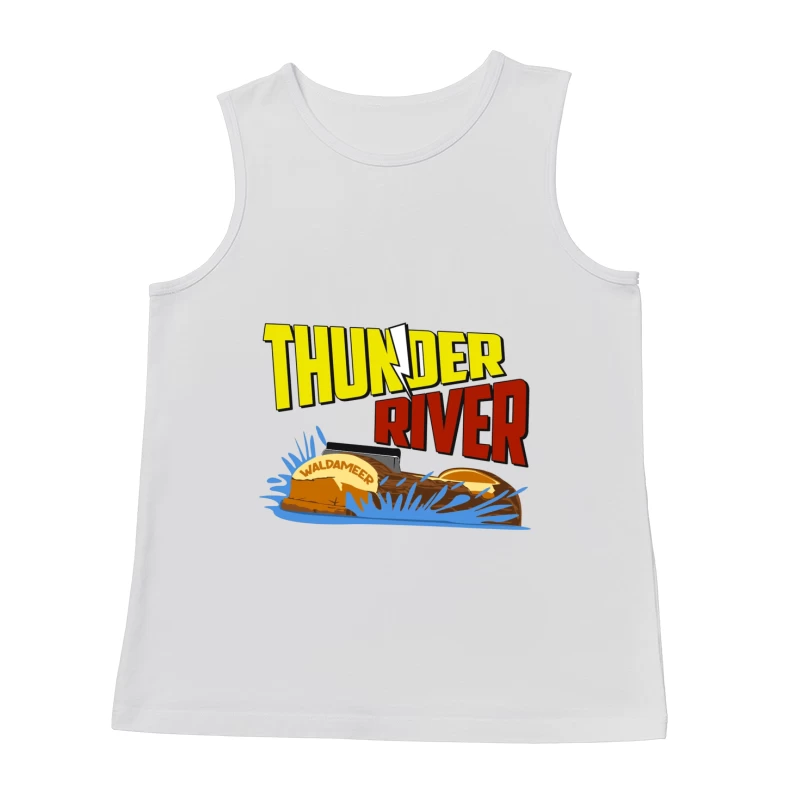 Thunder River Water Ride Logo at Waldameer Park Male Tank Top