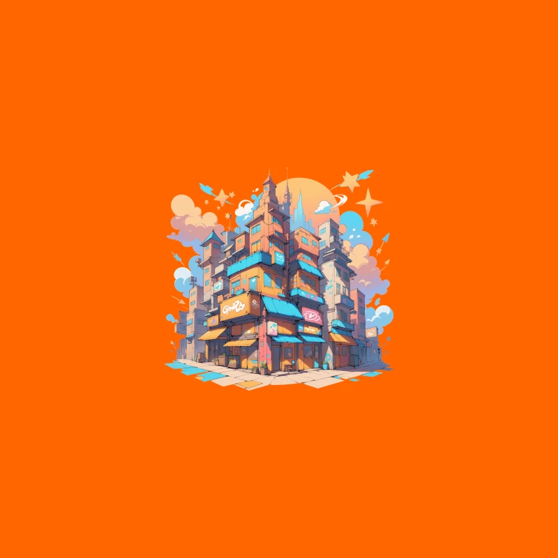 Colorful Urban Cityscape in Cartoon Style Coffee Mug