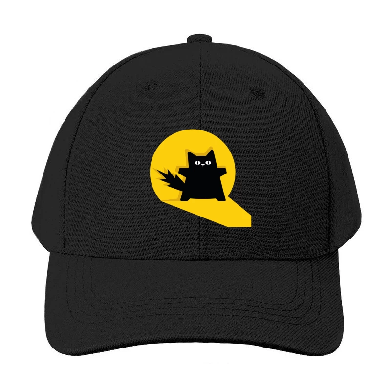 Bold Black Cat Spotlight Baseball Cap