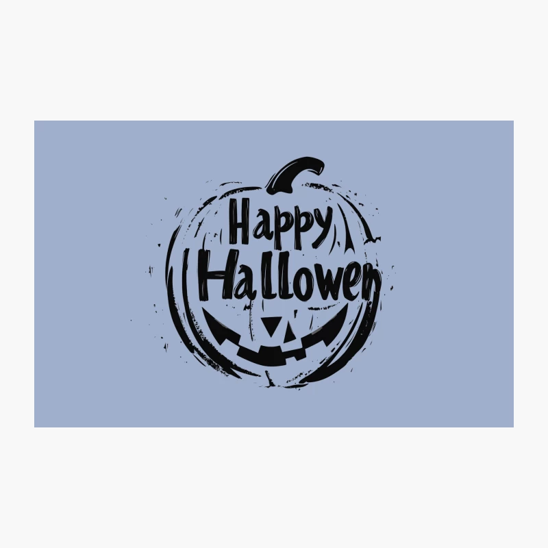 Happy Halloween Pumpkin Typography in Black and White Grunge Style Travel Mug