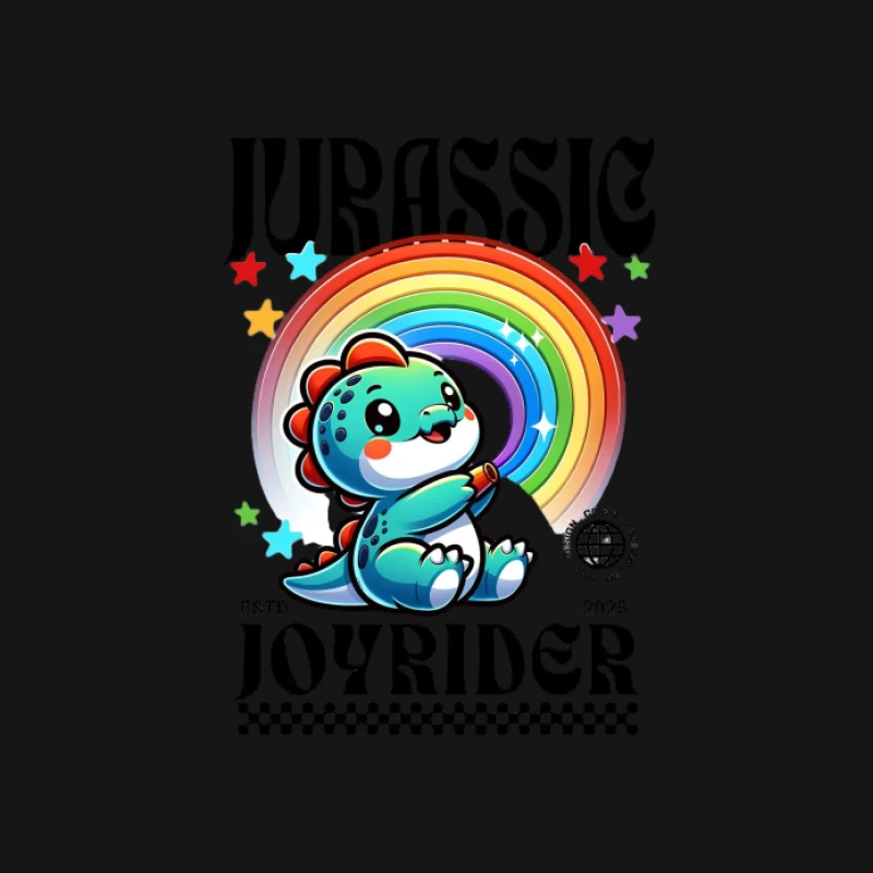 Niedlicher Dinosaurier mit Regenbogen Herren T-Shirt
