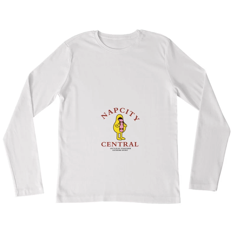 Nap City Skateboard Cartoon Damen Langarm T-Shirt