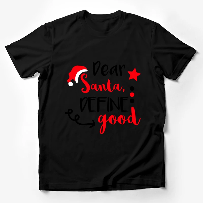 Chapeau de Noël, texte rouge, demande amusante Homme T-Shirt