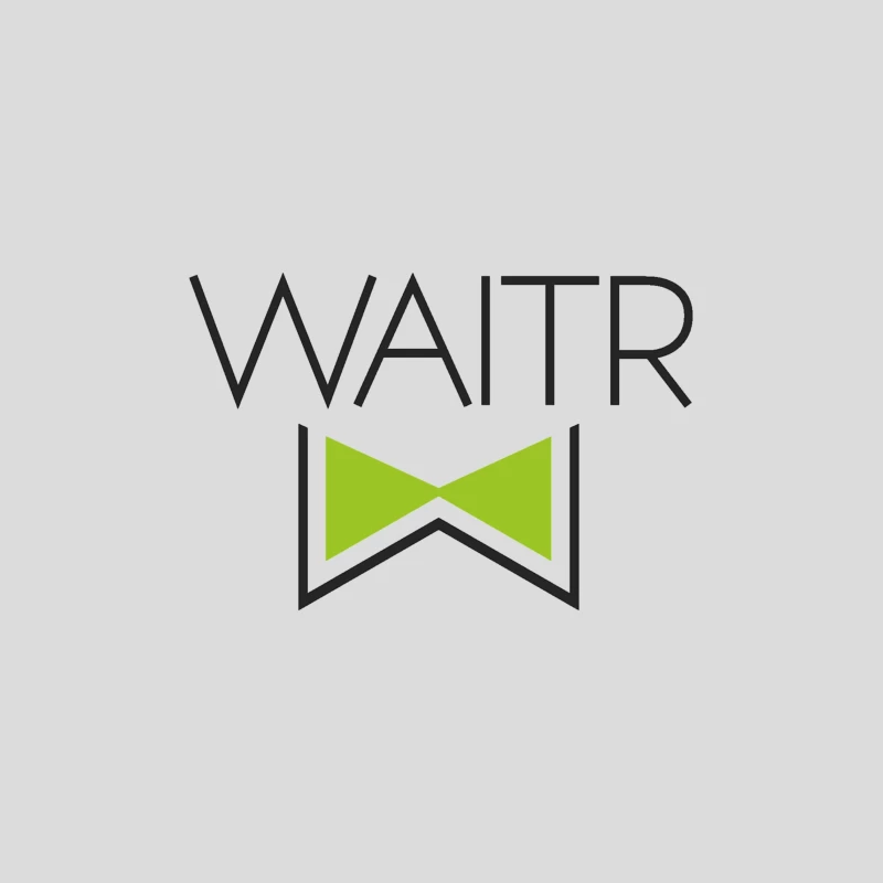 Waitr Food Delivery Service Logo with Green Bowtie Design Baseball Cap