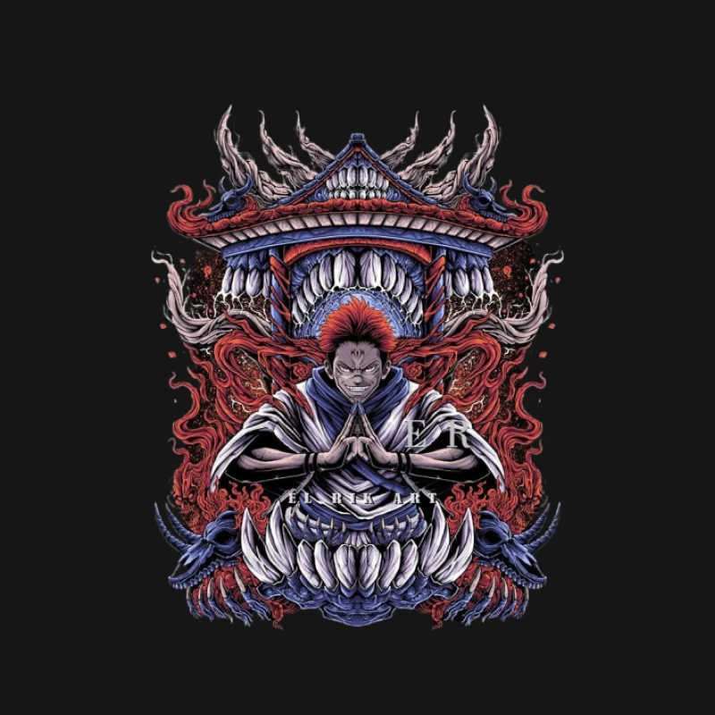 Mystische Kriegerkunst vor Tempel Herren Langarm T-Shirt