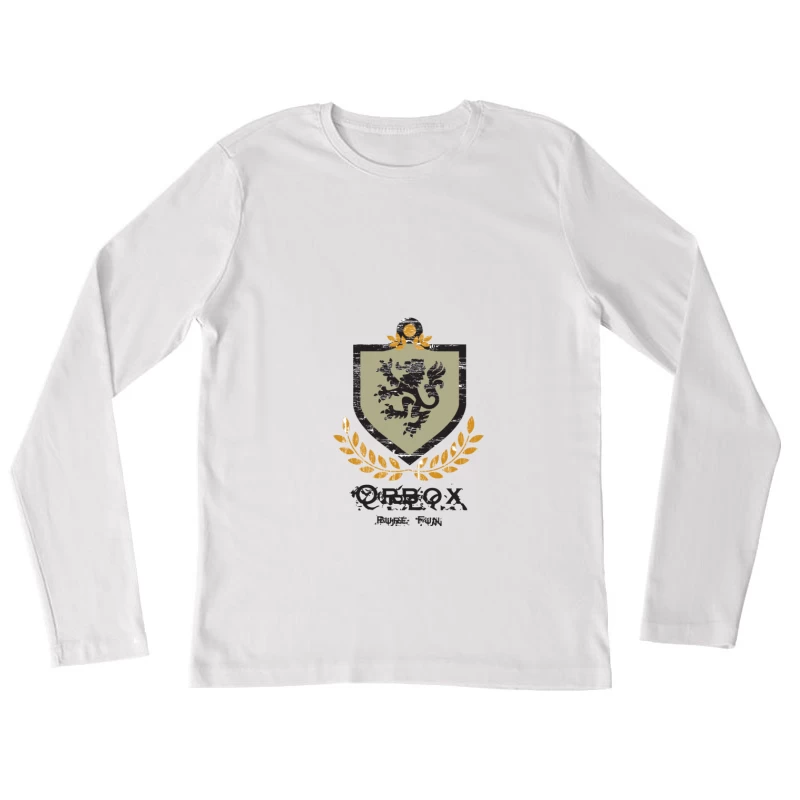 Blason avec lion et couronne Femme Manches Longues T-Shirt