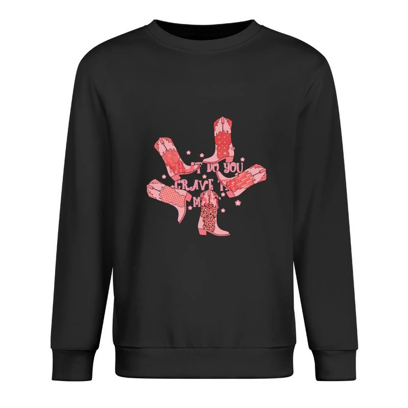 Cowboy-Stiefel mit Muster im Retro-Stil Herren Pullover Sweatshirt