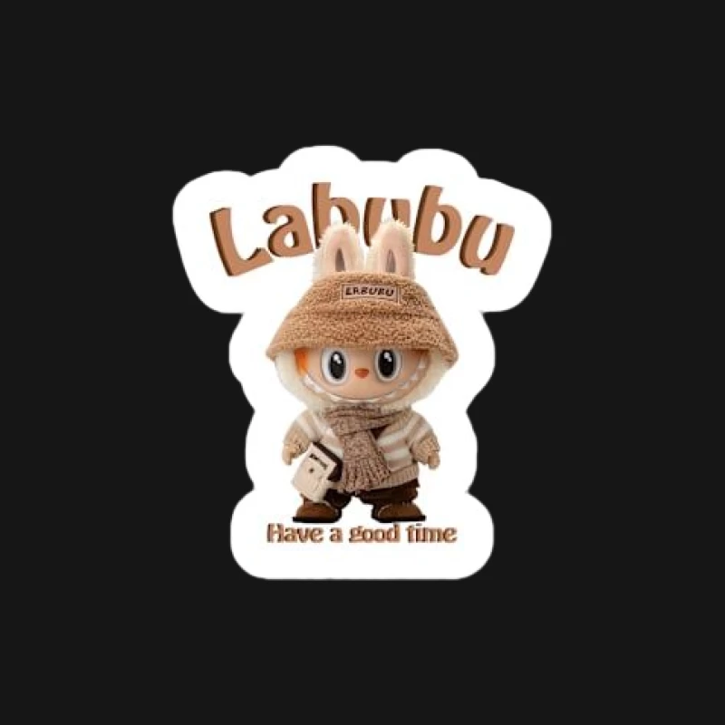 Kuschelige Labubu-Figur mit Winteroutfit Herren T-Shirt