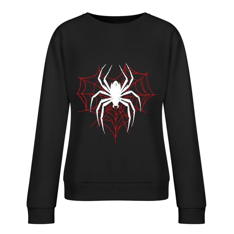 Spinne mit rotem Netz Damen Pullover Sweatshirt