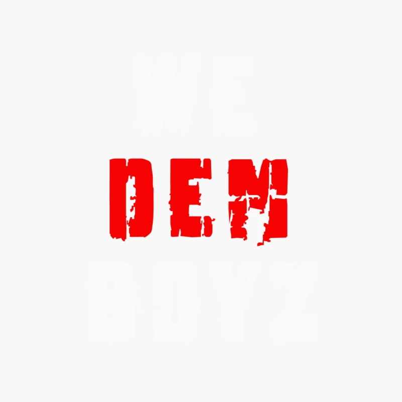 Red Grunge DEM Typography on White Background Cotton Tote Bag