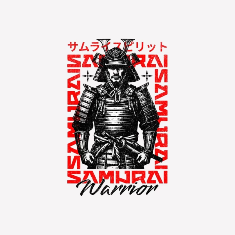 Design d'Esprit Samouraï Guerrier Homme T-Shirt