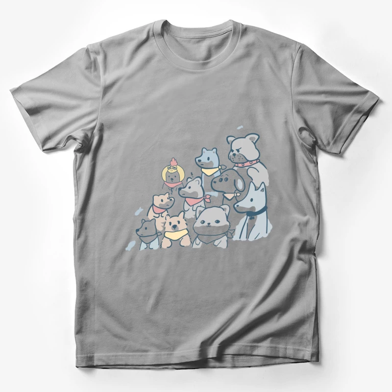 Bunte Hundegruppe mit Schals Herren T-Shirt