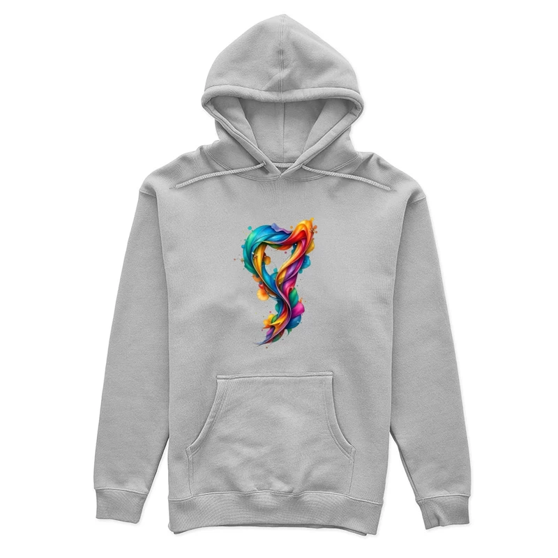 Vibrant Rainbow Swirl Abstract Digital Art Female Pullover Hoodie